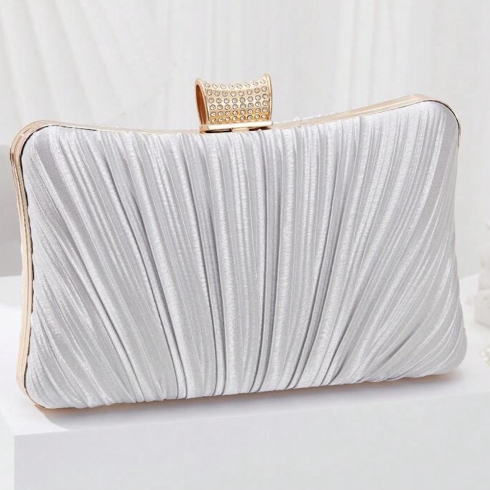 Elegant Silver  Evening Clutch Bag